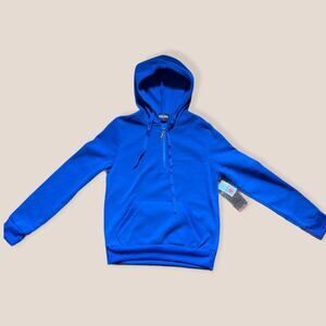 SMURF BLUE ZIP UP PULL OVER HOODIE-GREAT FIT! SUPER COMFY AND SOFT, COTTON BLEND
